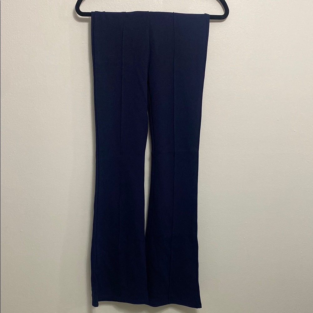 Mango Navy Flared Boot-Cut Pants
